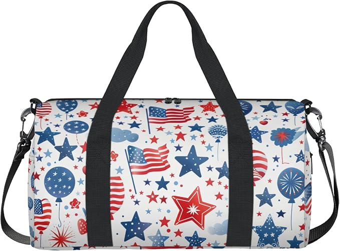 Flags Overnight Travel Bag Unisex White Blue Red Carry-On Size Tote Bag Suitable for Travel Duffle Gym Sports