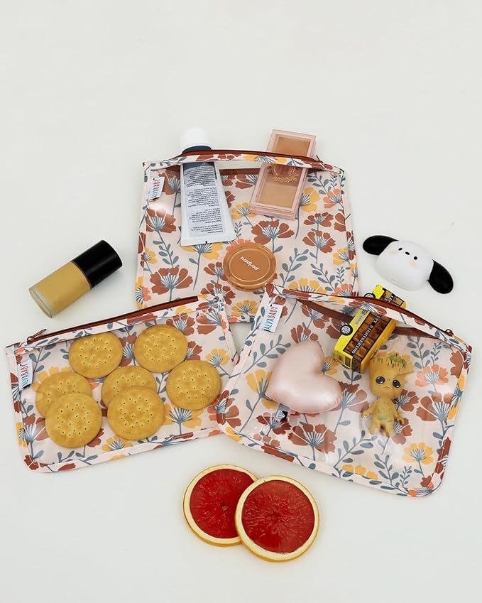 ALVA Diaper Bag Pouches | 3pcs Mess-Proof Travel Toiletry | TSA Approved Toiletry Bag | Cosmetic Makeup Bag Diaper Organizer for Baby and Mom Essentials