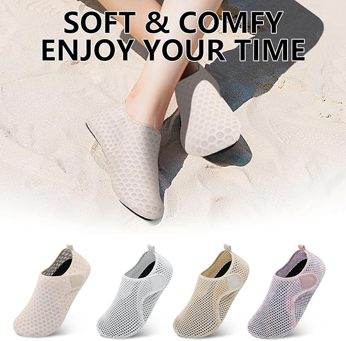 Scurtain Barefoot Water Shoes for Women Men Beach Swim Aqua Socks Summer Quick-Dry Sandals Slippers