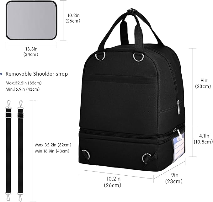 Derbiedersinn Breast Pump Bag, Compatible with Spectra Pumps, Insulated Carrying Case with Cooler for Milk Storage, Travel, Work, Daycare, Black