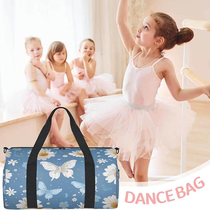 Daisy Butterfly Travel Duffle Bag for Women Men, Overnight Weekender Bag, Carry on Tote for Sport Gym