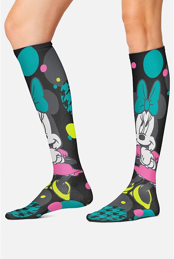 Cherokee Women's 10-15mmHg Compression Socks – Fun Print Knee Highs with Light Support, Soft Feel - PRINTSUPPORT