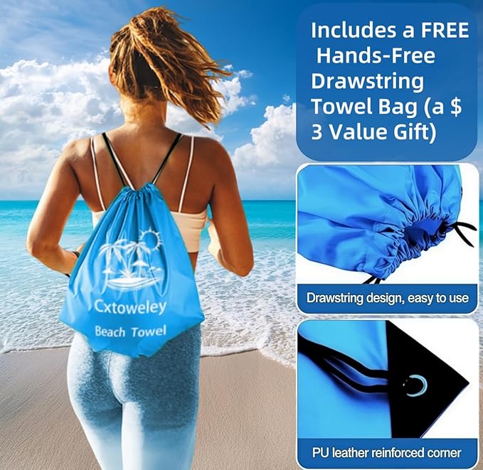 Microfiber Extra Large, Oversized Blue White Striped Beach Towels (70''x35''),Soft&Lightweight 2 Pack XL Quick Dry Cute Dolphin Towel for Adults & Women,Sand Free for Pool,Spa,Swim,Travel