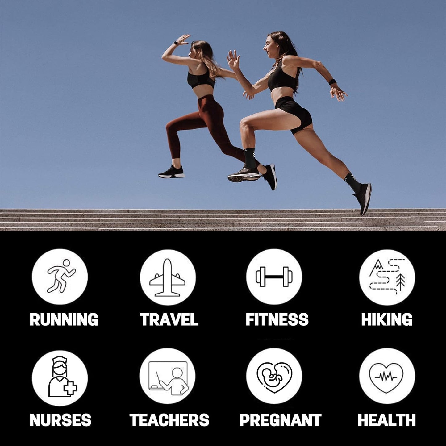 DOVAVA Dri-tech Compression Crew Socks (4/6 Pairs), Comfort Boost Circulation