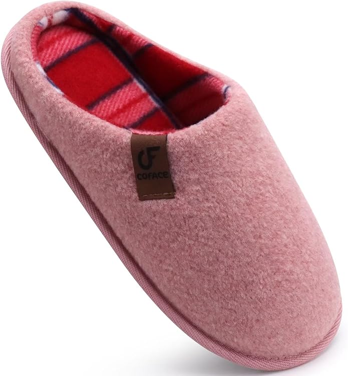 COFACE Unisex Mens Womens Cozy Memory Foam Scuff Slippers Casual Slip On Warm House Shoes Indoor/Outdoor Felt Sandal Slippers Size 4-15
