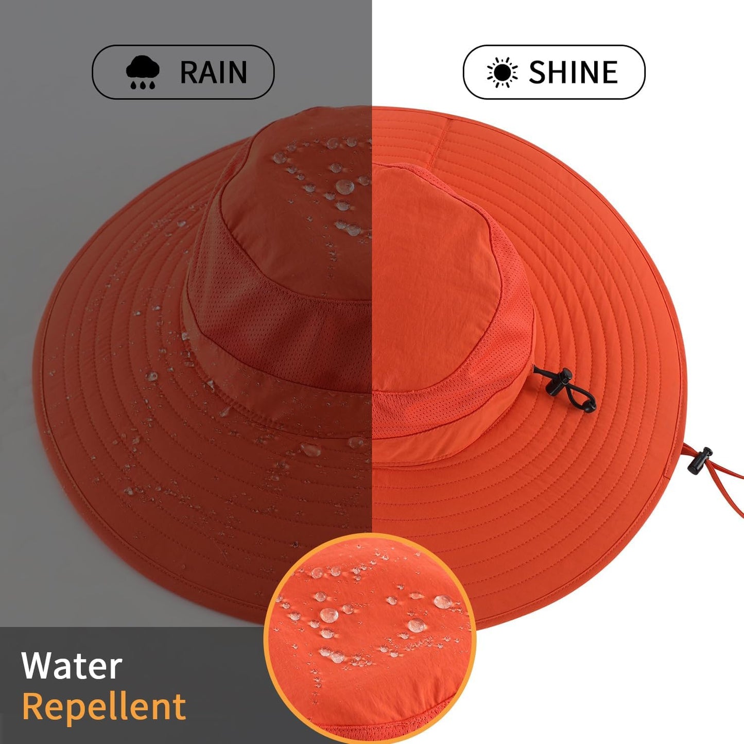 Home Prefer UPF50+ Mens Sun Hat Wide Brim Fishing Hat Foldable Large Brim UV Protection Sun Hat for Men Women Beach Gardening