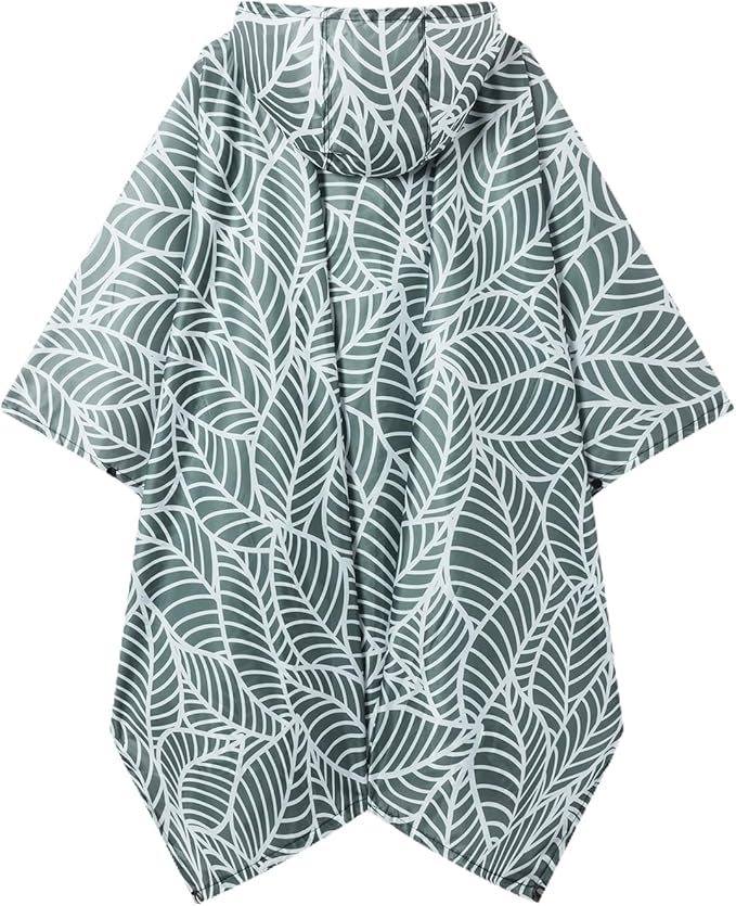 Hooded Rain Poncho for Adults - Waterproof Rain Coat and Lightweight Jacket 3-in-1 Multi-Function with Pockets
