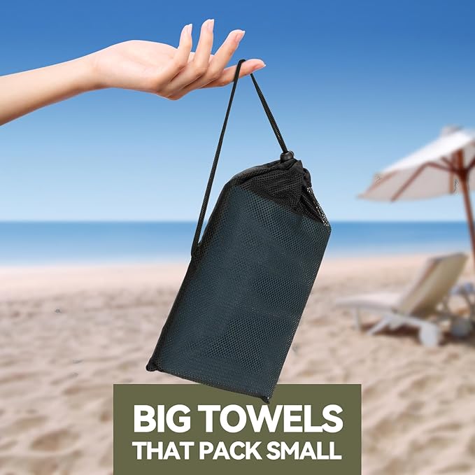 Microfiber Towel for Travel, Camping, Hiking, Backpacking, Shower – Quick Dry, Ultra Compact, Lightweight & Super Absorbent(Navy Blue,51x27 in)