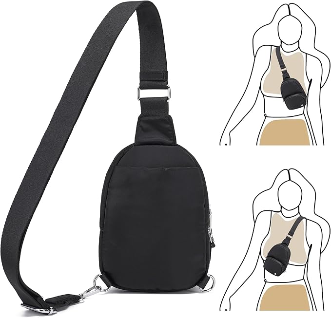 NEICOA Anti Theft Crossbody Bags for Women Small Nylon RFID Sling Bag Lightweight Travel Purse for Daily Casual Use(Black Floral)