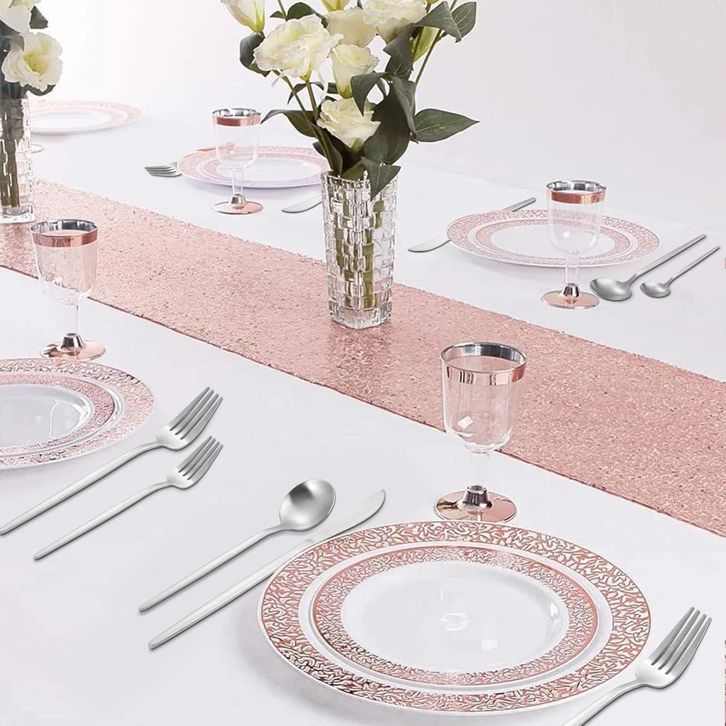 Matte Silverware Set, VANVRO 40-Piece Stainless Steel Flatware Set, Satin Finish tableware Cutlery Set, Service for 8, Home and Restaurant, Dishwasher Safe