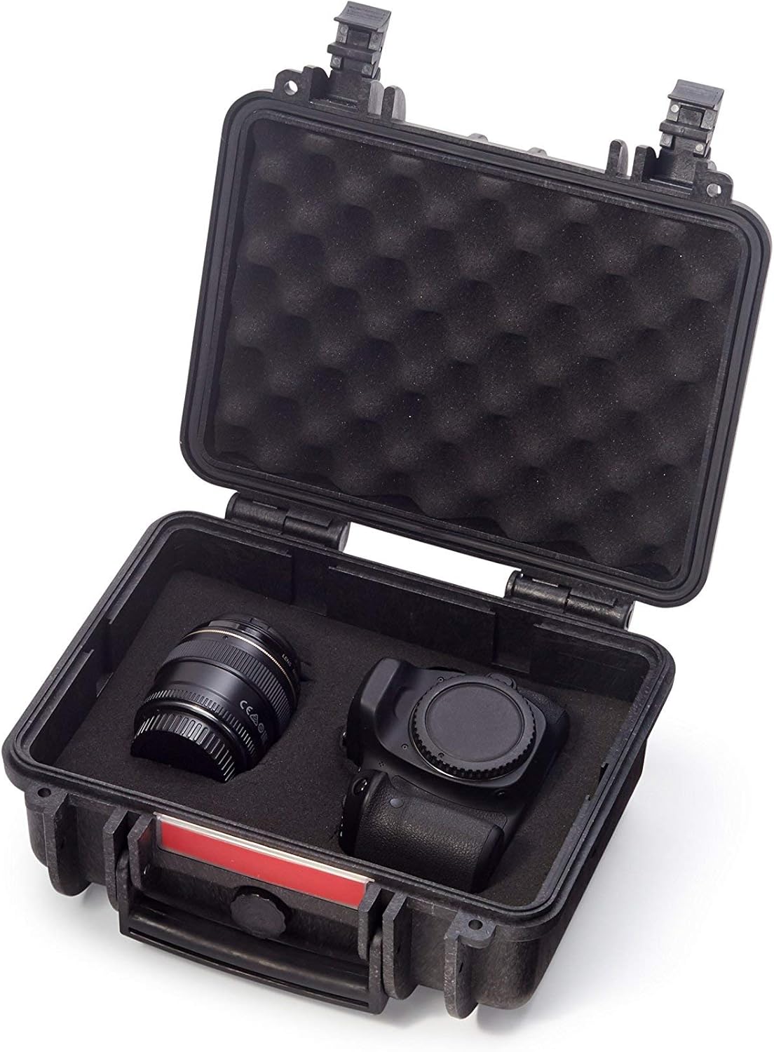 Amazon Basics Hard Camera Case, Small, Black, Solid, 12"L x 11"W x 6"H