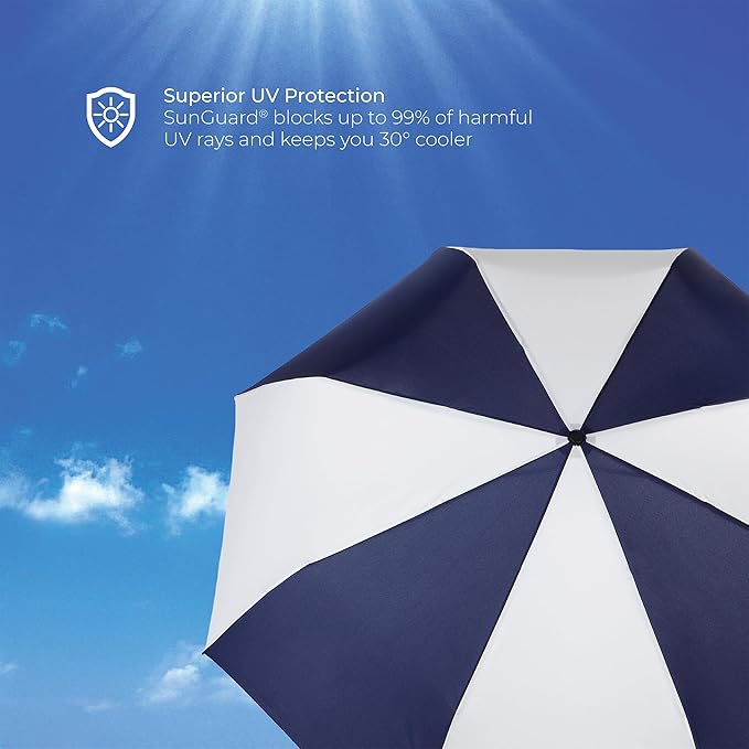 Totes Auto Open/Close Windproof Compact Large Golf Umbrella with UV and Water Repellant Protection