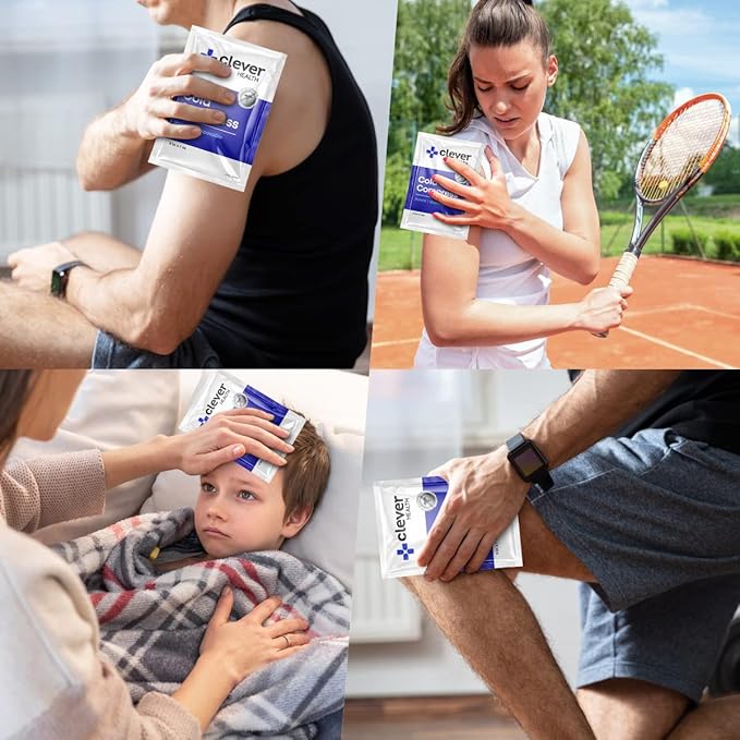 Instant Cold Pack | Disposable Ice Packs - Cold Therapy - for Injuries, Swelling, Inflammation, Muscle Strains, Sprains, Perfect for First aid Kit, Outdoor Activities, Athletes. 5x7 Inches, 6 Pack.