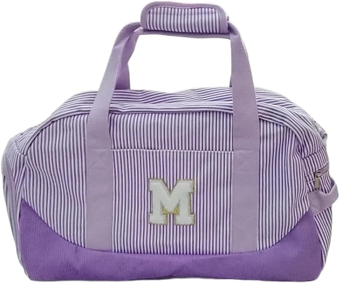 Girls Travel Bag, Dance Bag, Kids Overnight Bags with Shoe Compartment, Letter M