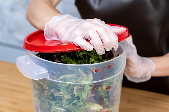 Carlisle FoodService Products Storplus Round Food Storage Container with Stackable Design for Catering, Buffets, Restaurants, Polypropylene (Pp), 8 Quart, Clear