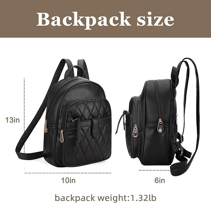 Montana West 3Pcs Anti Theft Backpack Purse for Women Small Quilted Backpack Set