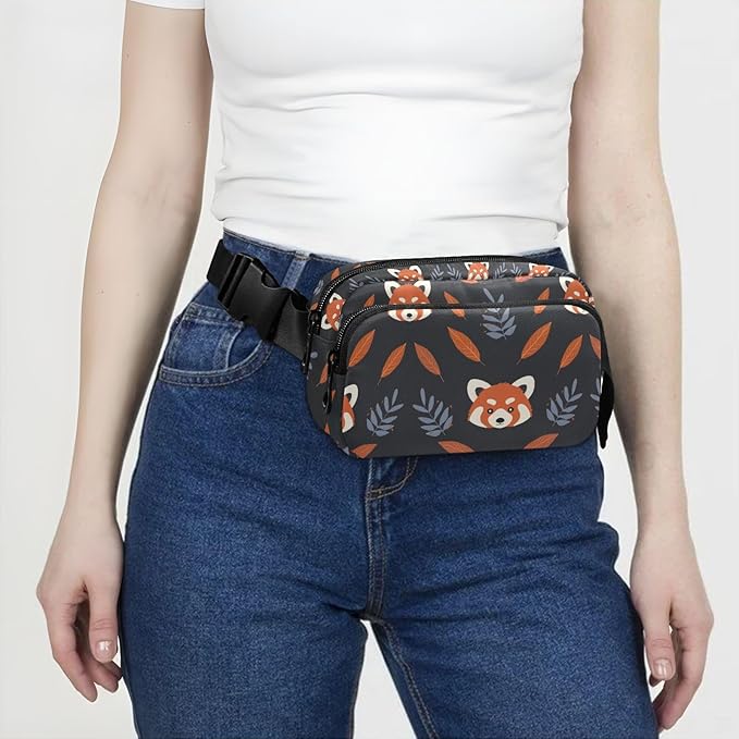 Kawaii Red Panda Fanny Pack for Women Men Water Resistant Fashion Waist Packs with Adjustable Strap Belt Bag for Travel Workout Jogging Hiking 21219400