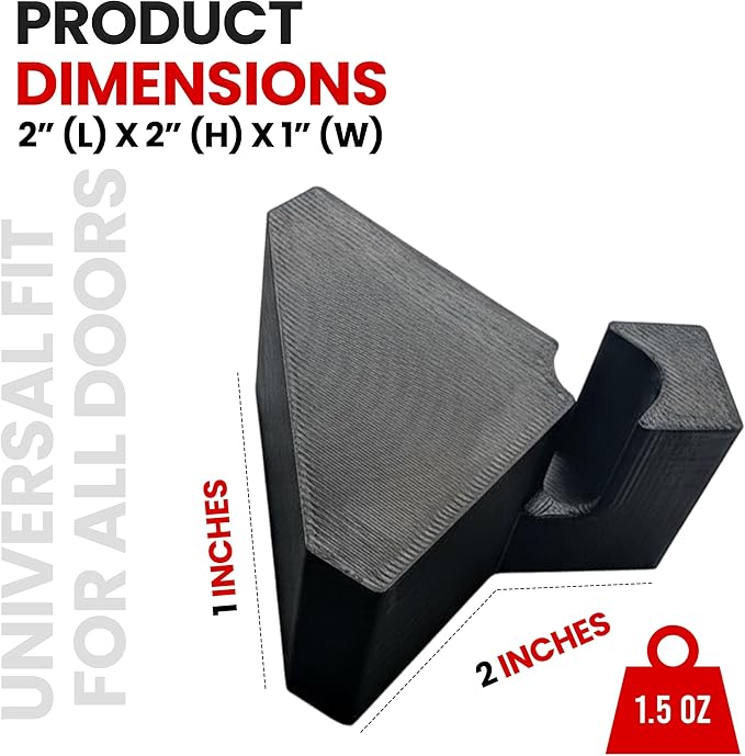Premium ABS Plastic Commercial Door Stopper (2-Pack) Finger-Safe, Wedge Over-The-Hinge Door Holder for Homes- USA Made Door Stopper Ideal for Hotels, Hospitals, Factories, Hostels and Schools