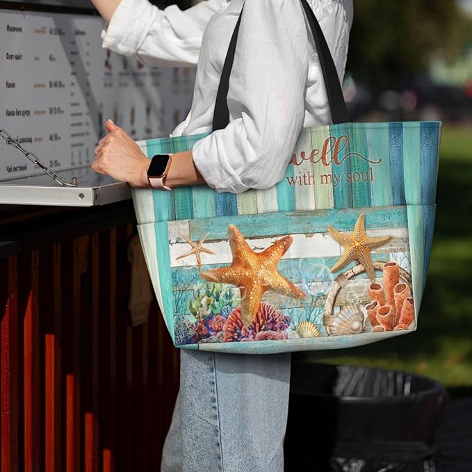 Beach Bag Tote Bags Waterproof Sandproof for Women Large Beach Tote Bag Foldable with Pockets for Weekend Vacation
