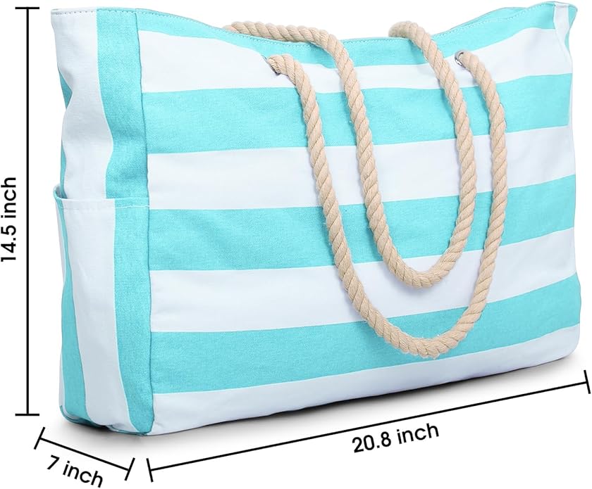 Becokan Beach Bags for Women Large Waterproof Beach Tote Bag Zipper Beach Bags Waterproof Sandproof Swim Pool Bag Large Tote