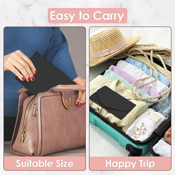 Travel Jewelry Roll Organizer Bag Foldable and Anti-Tangle Jewelry Holder Storage for Rings, Necklaces, Bracelets, Earrings and Accessories, Medium Black