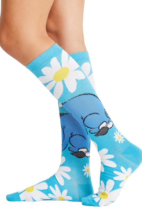 Cherokee Women's 10-15mmHg Compression Socks – Fun Print Knee Highs with Light Support, Soft Feel - PRINTSUPPORT