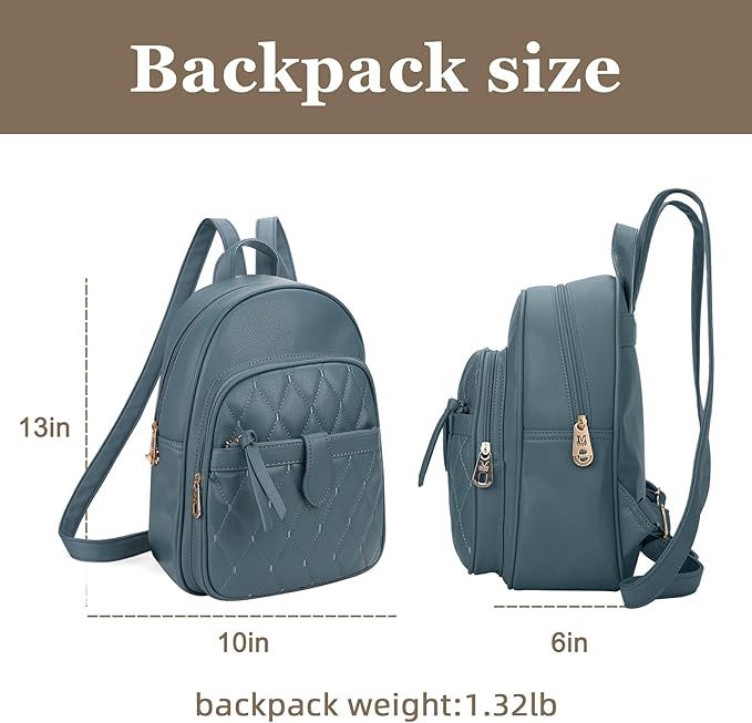 Montana West 3Pcs Anti Theft Backpack Purse for Women Small Quilted Backpack Set