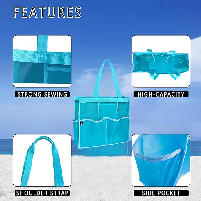 WFK outdoor beach bag, lightweight and simple, easy to carry, suitable for beach and vacation essentials