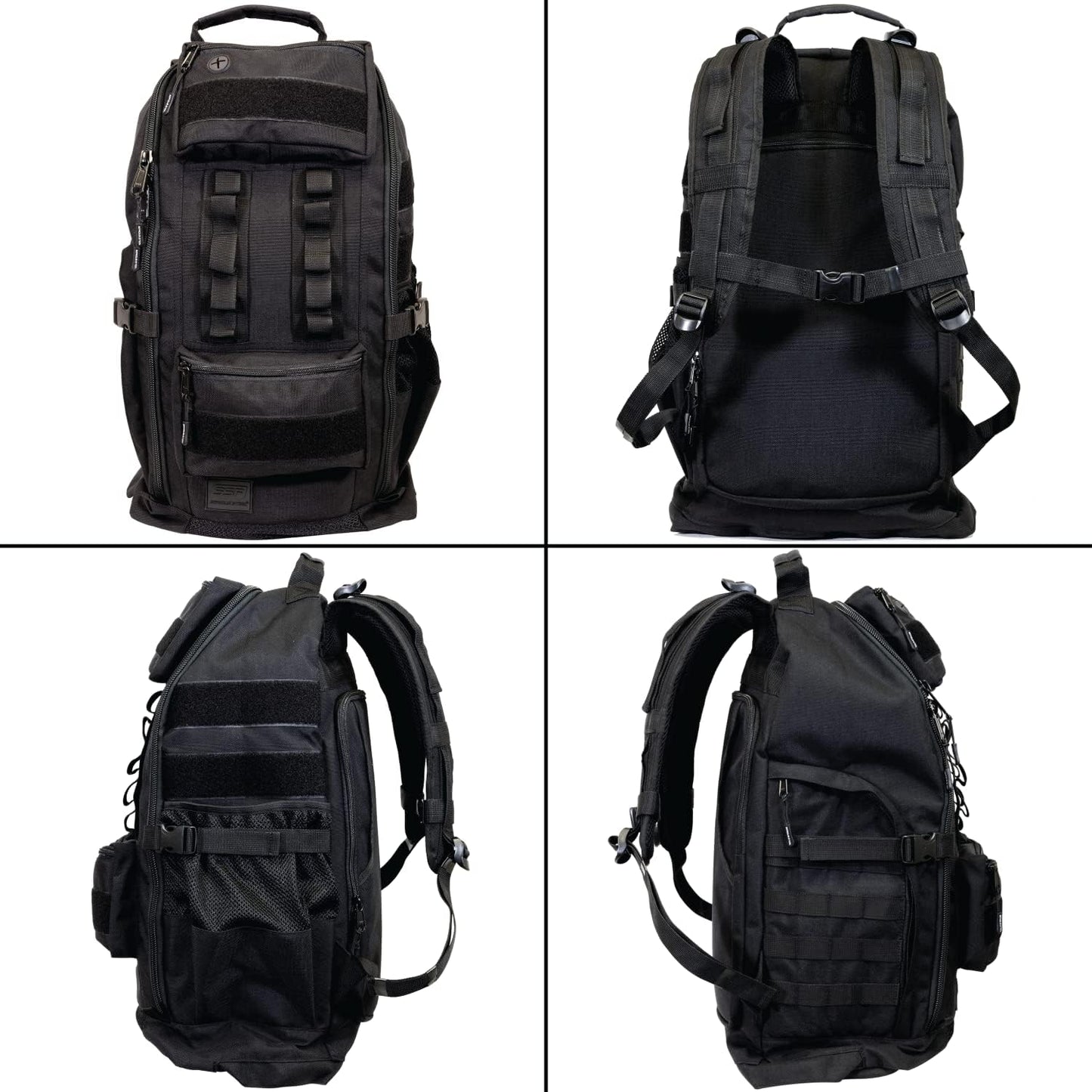 SERIOUS STEEL FITNESS Tactical Backpack and Gym Bag 1000D Nylon Black