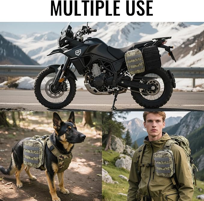 Qavctw Tactical Pouch Utility Organizer Molle Pouches EMT Ifak Medical First Aid Kit Utility Pouch with Two Zippers for Outdoor Tactical Survival Bag