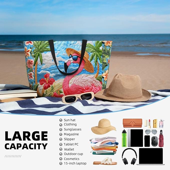 Extra Large Beach Bags For Women, Waterproof Beach Totes Bags For Women, Lightweight Foldable Pool Bag With Zipper