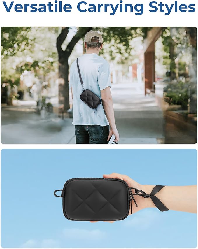 BAGSMART Digital Camera Case, Protective & Lightweight Camera Case with 2 Carrying Ways, Waterproof & Shockproof Small Camera Bag for Canon PowerShot G7X Mark II/III/Sony DSCW800/DSCW830 - Black