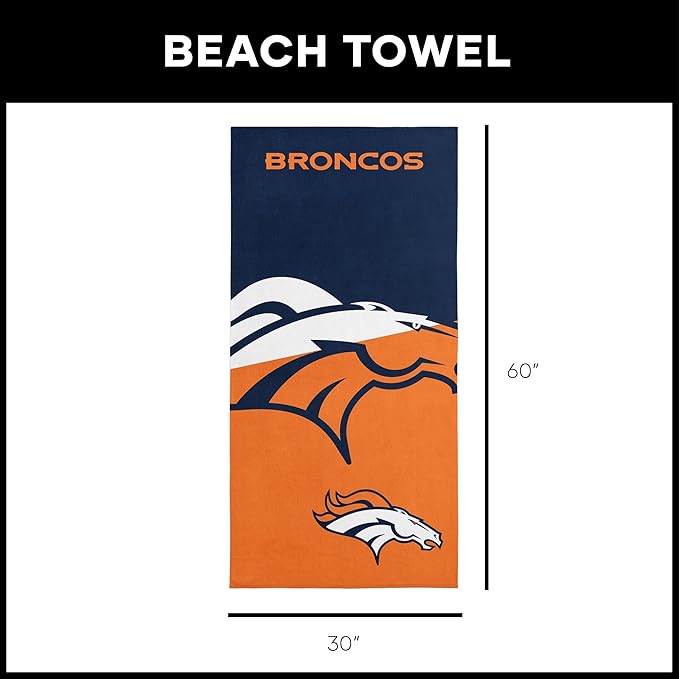 Northwest NFL Oversized Microfiber Beach Towel, 60 x 70 Inches – Quick Dry, Sand Resistant, Lightweight, Highly Absorbent, Shibori Design