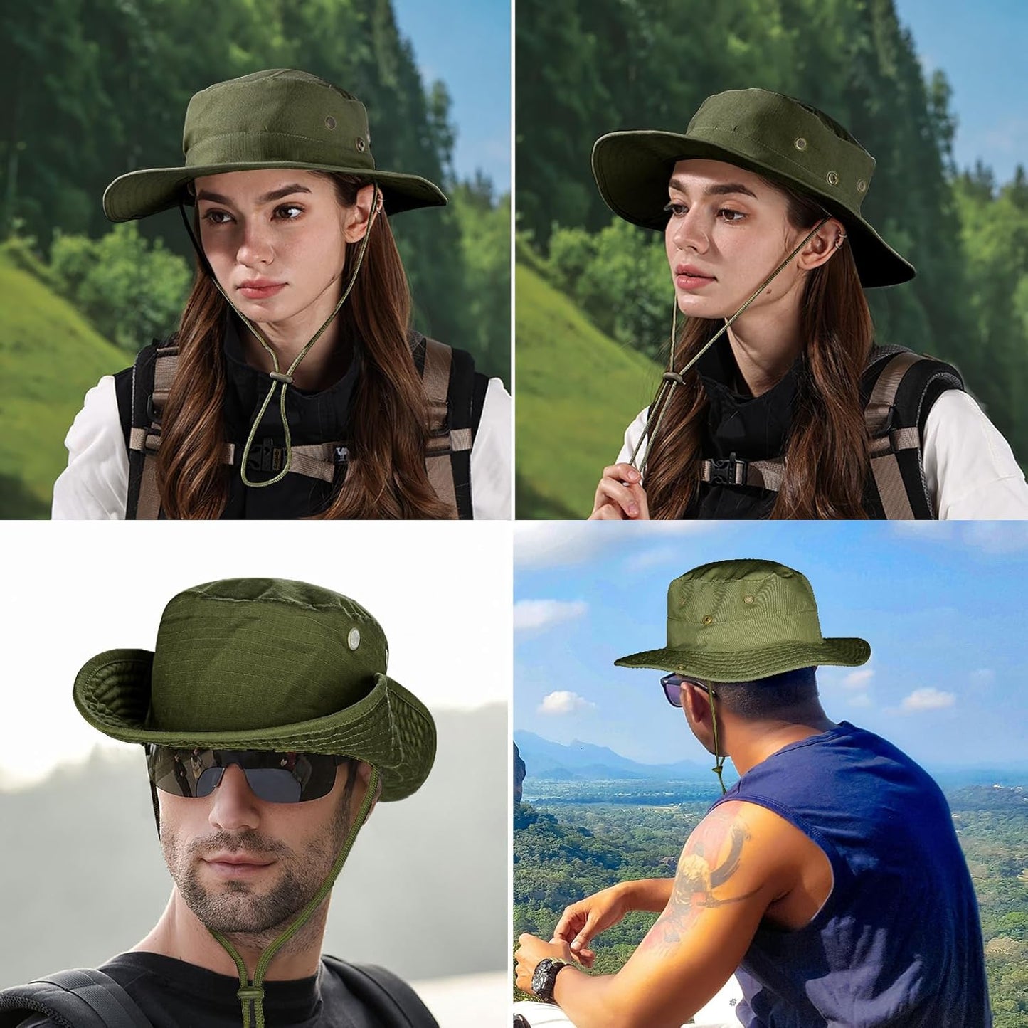 Sun Hats for Men Women Boonie Hat Foldable Fishing Hat UPF 50+ Bucket Hat for Fishing Hiking Garden Safari Beach