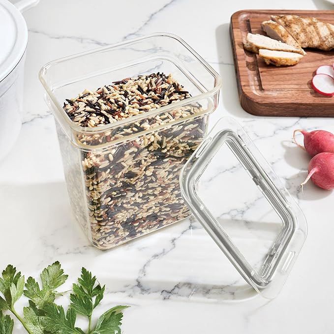 iDesign Small Tall Dry Goods Storage Bin, The Fresh Collection – 3.93" L x 5.3” W x 6” H, Clear Bin