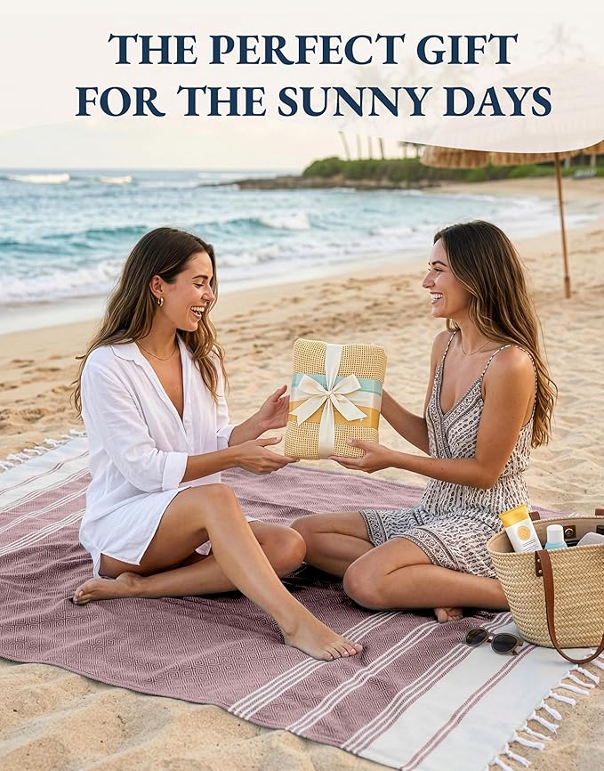 LANE LINEN Beach Towels for Women, 2 Pack Large Beach Towels Oversized, Pre-Washed, No-Shrink Sand Free, Quick Dry, Lightweight Travel Towel, Soft Beach Bath Towel, 39"x71" - Fired Brick