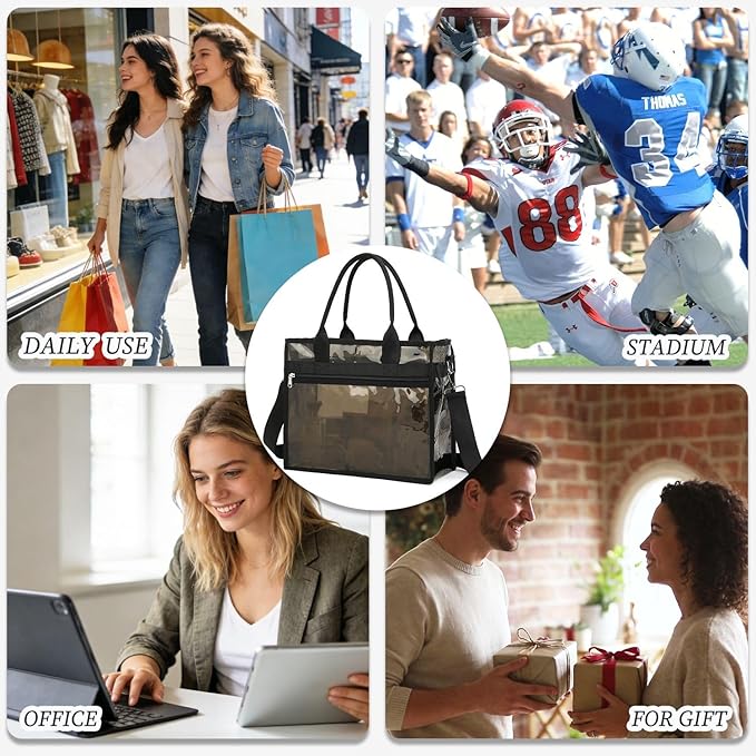 Iridescent Clear Beach Bag for Women, Large Pool Tote Cruise Vacation Essentials - Waterproof, Zipper Closure
