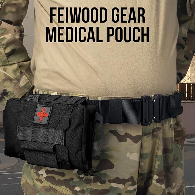 Tactical IFAK Pouch, Rapid Tear-Away First Aid Kit Two-Piece System Medical Pouches Emergency Survival Bag for Outdoor Travel Hiking