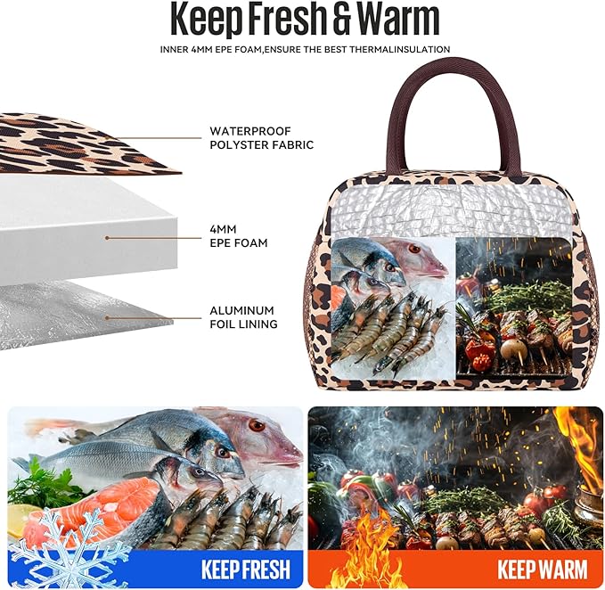 Lunch Bag Women/Men Lunch Box Women/Men (leopard)