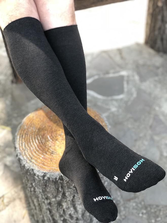 Plus Size Compression Knee High Socks, Wide Calf Extra Large for Men and Women, Comfortable Cotton