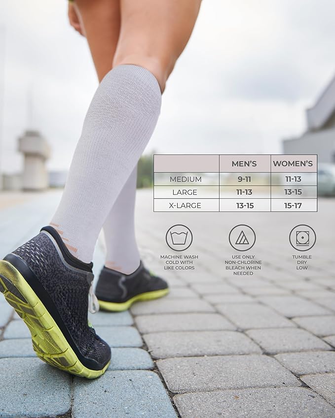 Pembrook 3 Pairs Copper Mens Compression Socks 20-30 mmHg, Running, Hiking, Athletic Cycling, Travel | Circulation Support