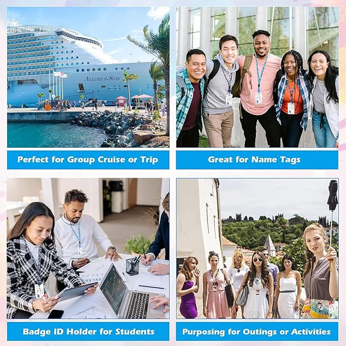 12 Pcs Royal Caribbean Cruise Essentials Kit Include Retractable Cruise Lanyards for Ship Card, Luggage Tags Holder, Waterproof Phone Pouch, Magnetic Hook for Royal Caribbean & Celebrity Cruise Lines