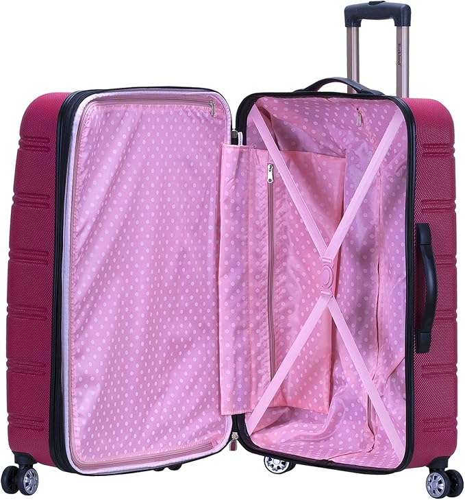 Rockland Melbourne Hardside Expandable Spinner Wheel Luggage, Magenta, 2 Piece (20"/28")