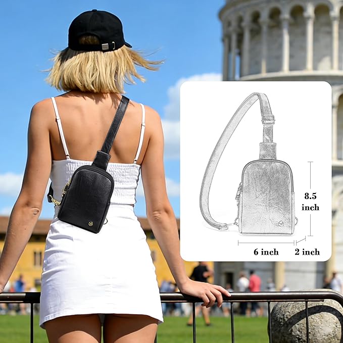 INICAT Sling Bag for Women Touchscreen Small Crossbody Cell Phone Purse Fanny Pack