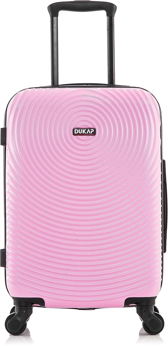 DUKAP INCEPTION Luggage with Spinner Wheels | Durable Lightweight Hardshell Suitcase, Travel Bag with Handle and Trolley, 20-Inch Carry On Small Luggage | Pink
