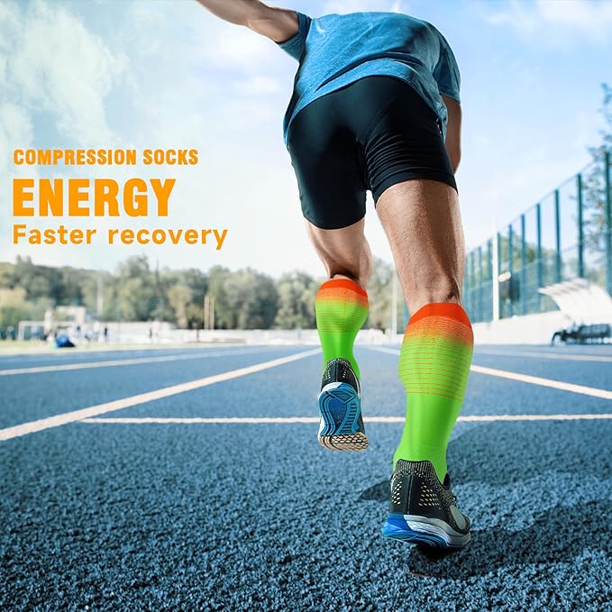 bropite Flora Compression Socks for Women & Men-Knee high 6 Pairs 20-30mmhg Support Running Nurse Travel