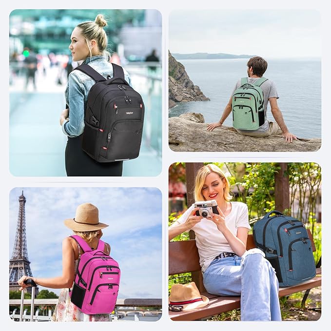 48L Expandable Laptop Backpack, Anti-thief Travel Backpack, Airline Approved Business Waterproof Carry on Luggage, Fits 17.3" Laptop for Men Women