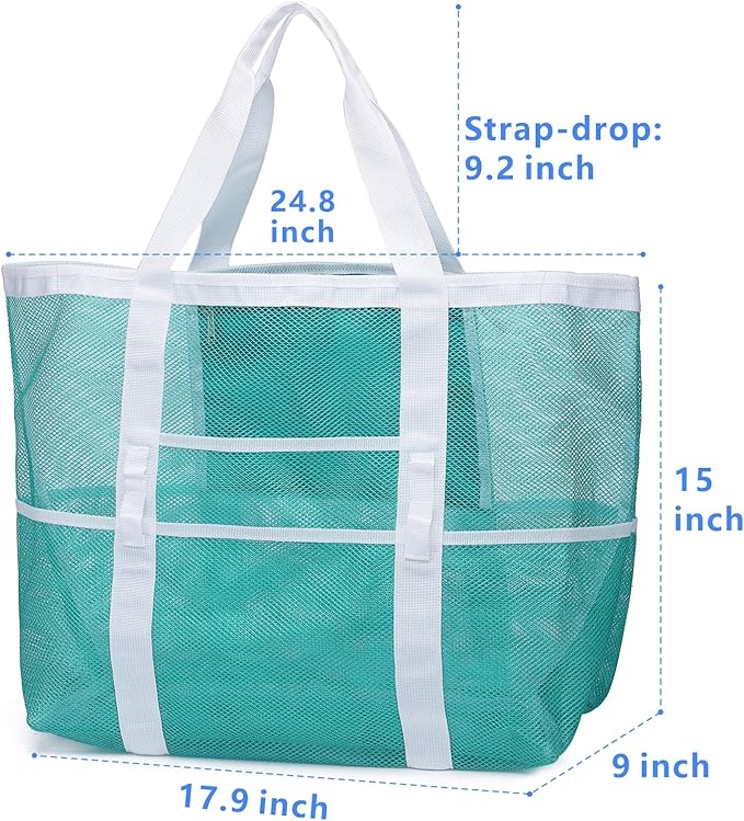 F-color Mesh Beach Bag Family - Large Tote Bag for Cruise Pool Toys Beach Vacation Essentials
