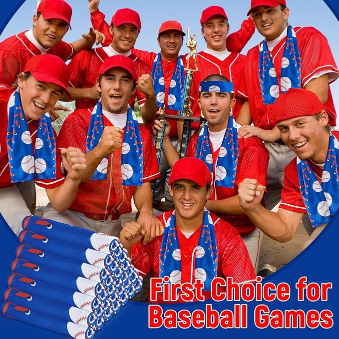 30Pcs Baseball Softball Cooling Towels for Neck and Face 40 x 12 Inch Baseball Sports Team Gifts Microfiber Breathable Workout Ice Towel Sweat Chilly Bulk Neck Wraps for Athletes Gym Camping Blue