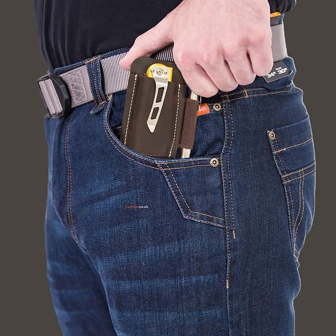 Leather Knife Sheath for Belt,Knife Sheath,Horizontal Carry Pocket Knife Holder,EDC Belt Organizer,Compact Draw Knife Holster,EDC Pocket Organizer,Sheath for Folding Knife